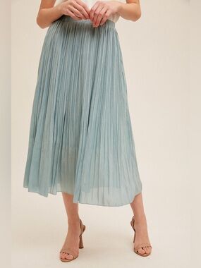 Hem & Thread Light Blue Green Maxi Skirt